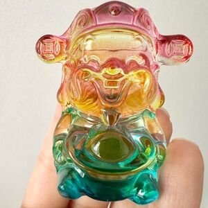 Colorful Glazed Glass Figurine - God of Wealth